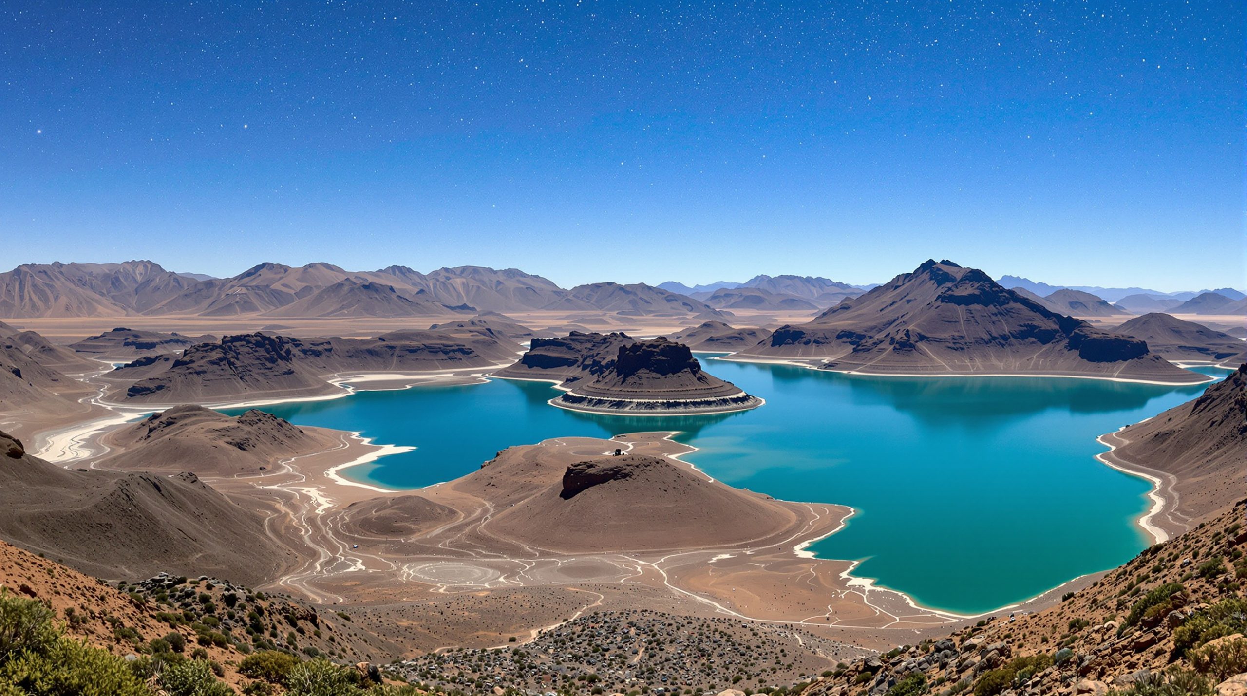 Lac Bin El Ouidane et montagnes de l'Atlas