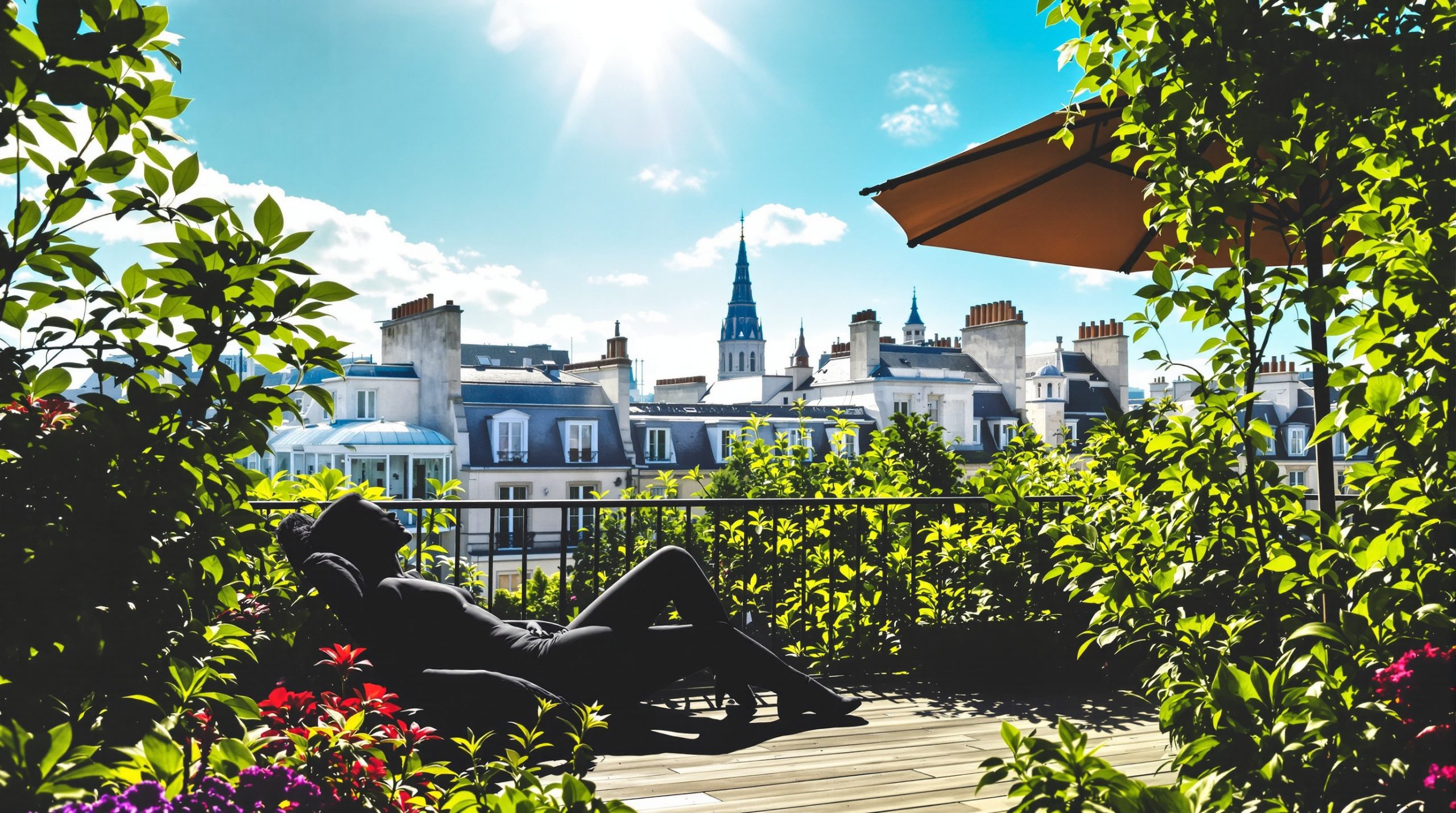 Terrasse urbaine printanière