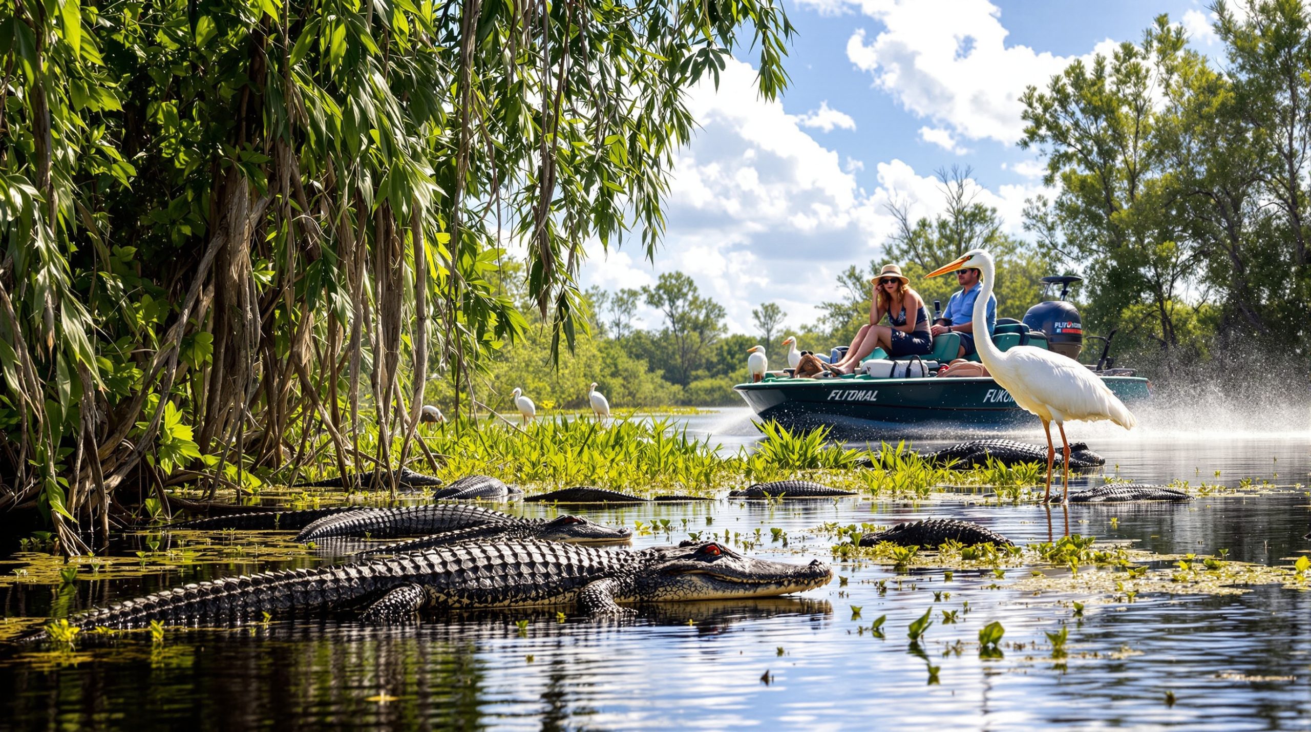 Exploration paisible en airboat dans un marécage floridien