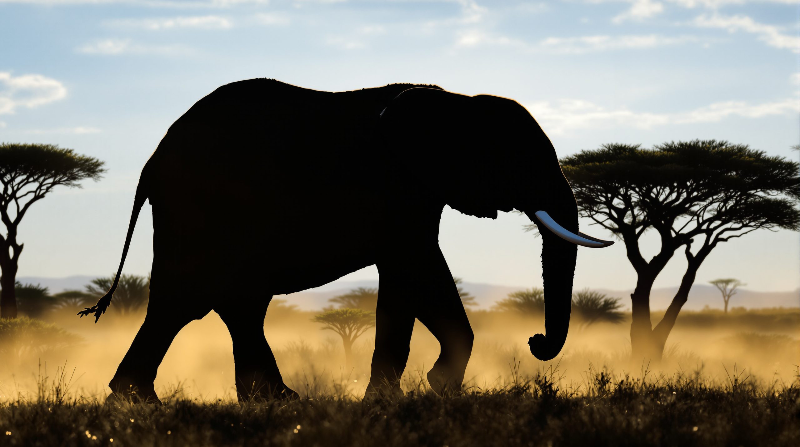 ElephantSavaneLumiere