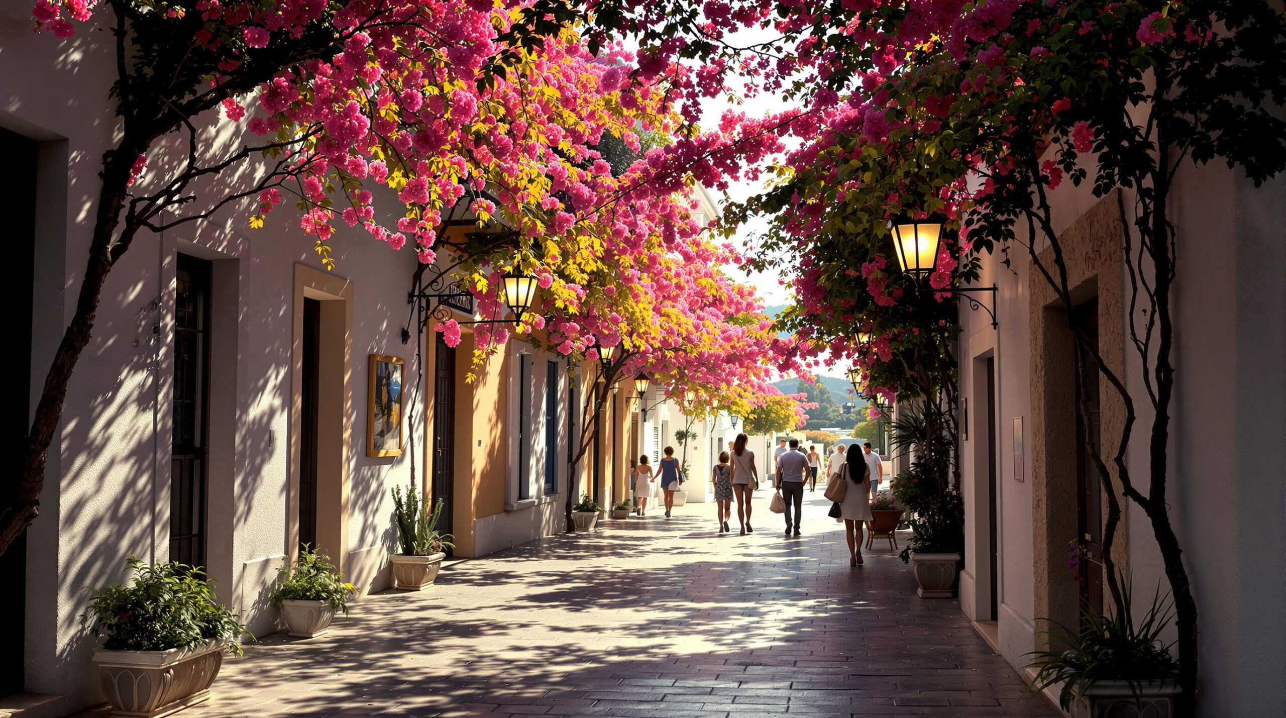 Rue de mimosa en fête