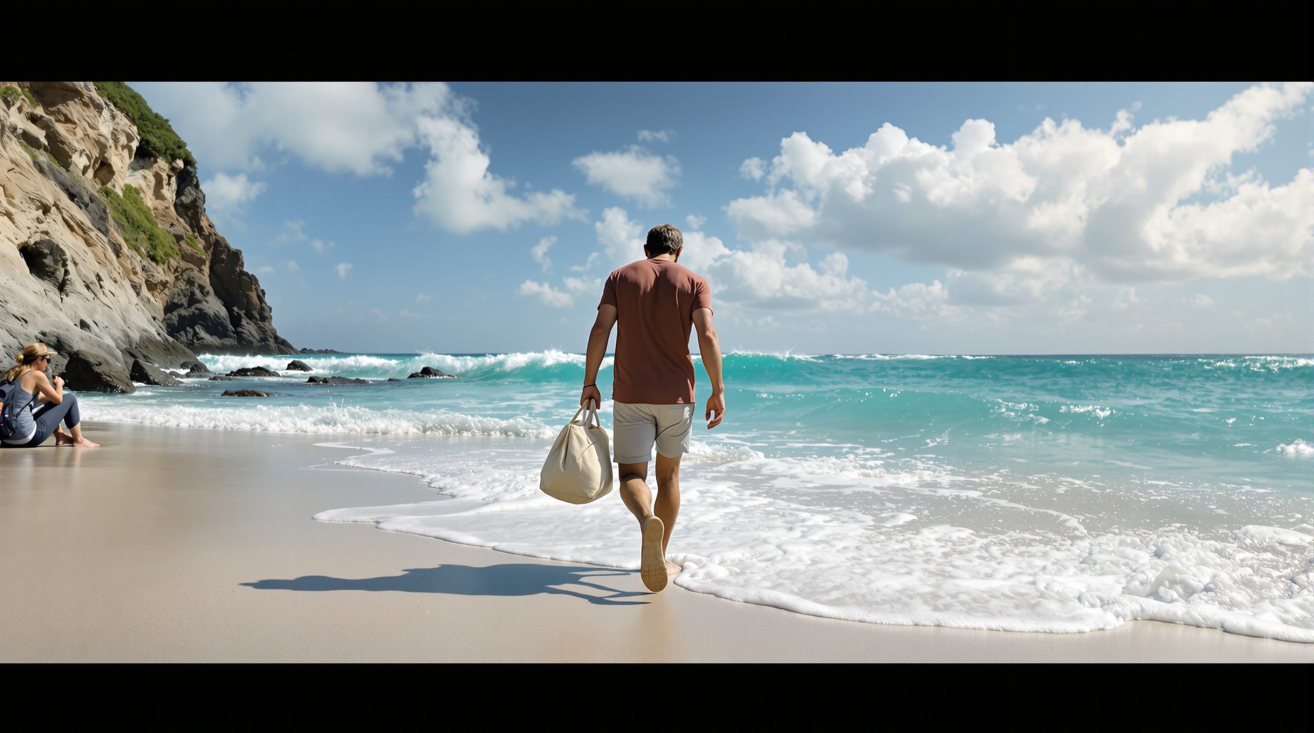 voyageur-plage-ensoleillée